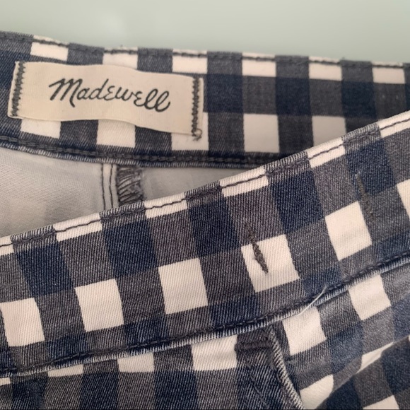 Madewell Gingham 9” High Riser Skinny Skinny Crop Jeans — Size 27 - Picture 2 of 5